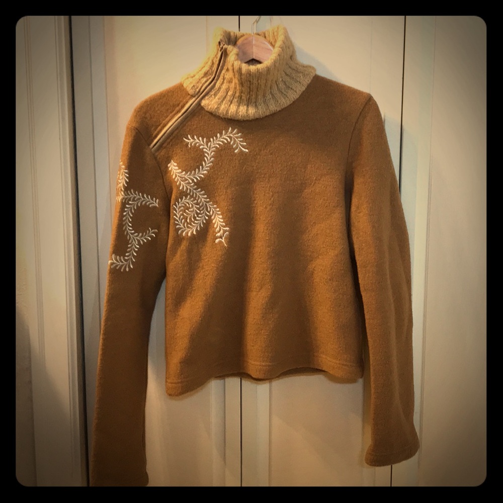 Brown turtleneck sweater